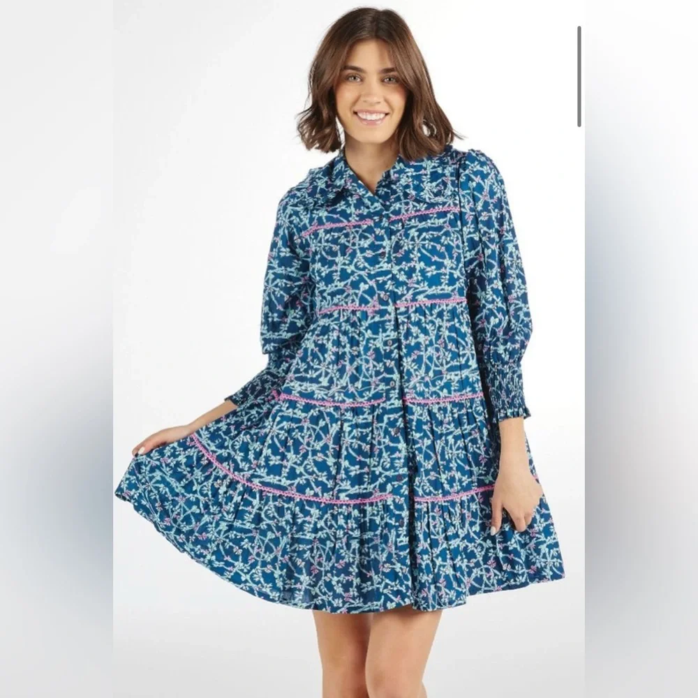 NWT Sinply Southern Allie Blue Bow Dress - Picture 1 of 3